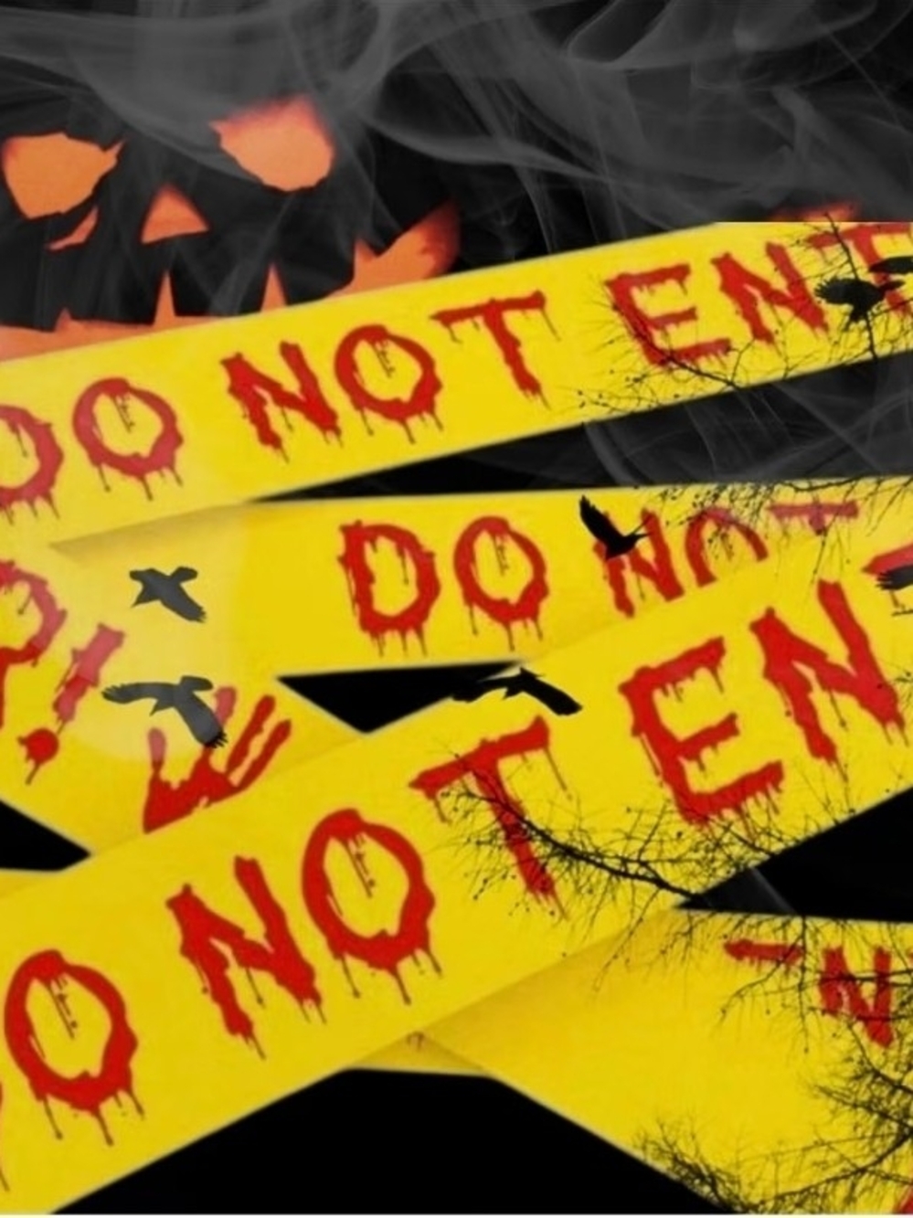 New Halloween Caution Tape Roll - Bloody Do Not Enter 82ft